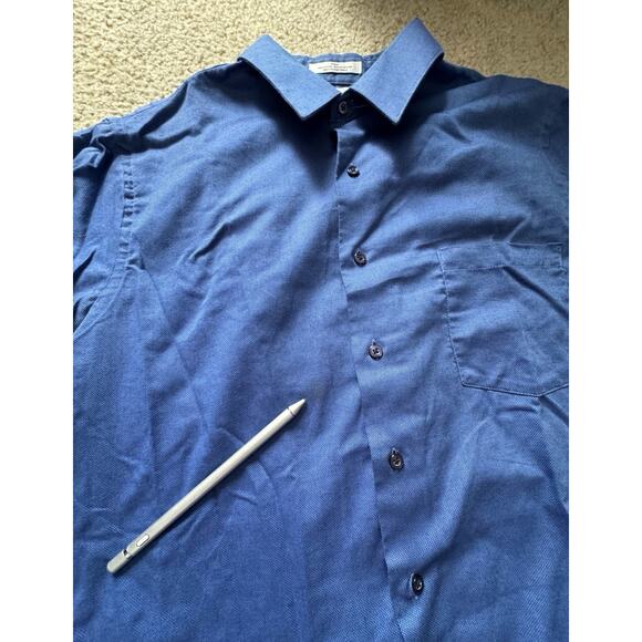 Van Heusen Men’s XL Blue Casual Dress Shirt Button Front - Picture 6 of 8